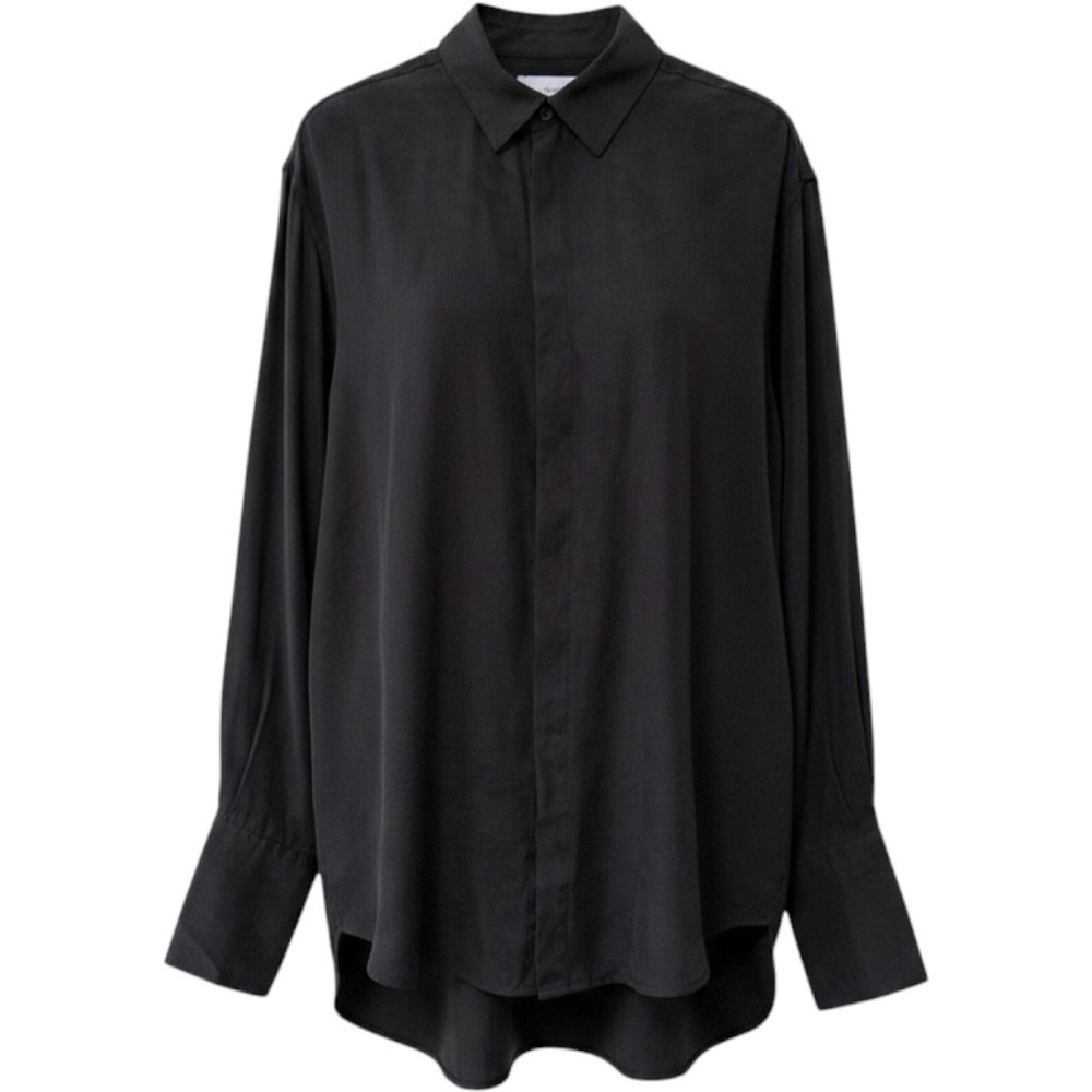 NWT Self Contrast Womens Rumi Cut Out Back Yolk Shirt Black Size S